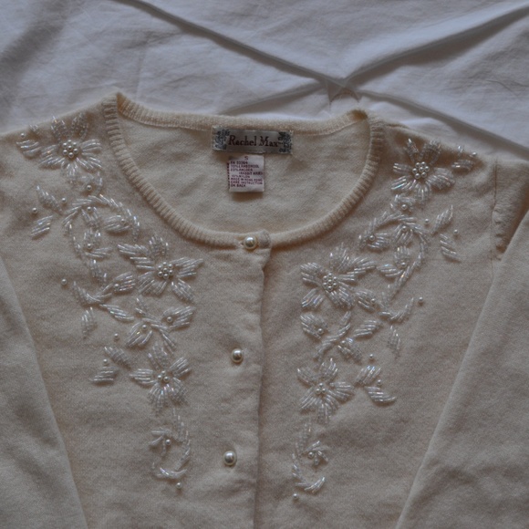 Rachel Max vintage-styled sweater with beadwork - Picture 3 of 4